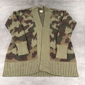 Mossimo Cardigan Men Small Green Camo Open Front Shawl Collar Knit Sweater Prep